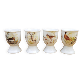 4 coquetiers en porcelaine