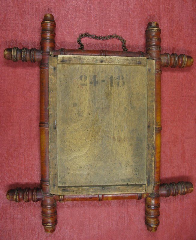 Vintage bamboo mirror 40x35cm