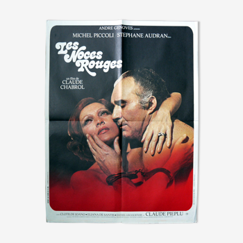 Affiche cinéma originale "Les noces rouges" Chabrol, Piccoli, Audran