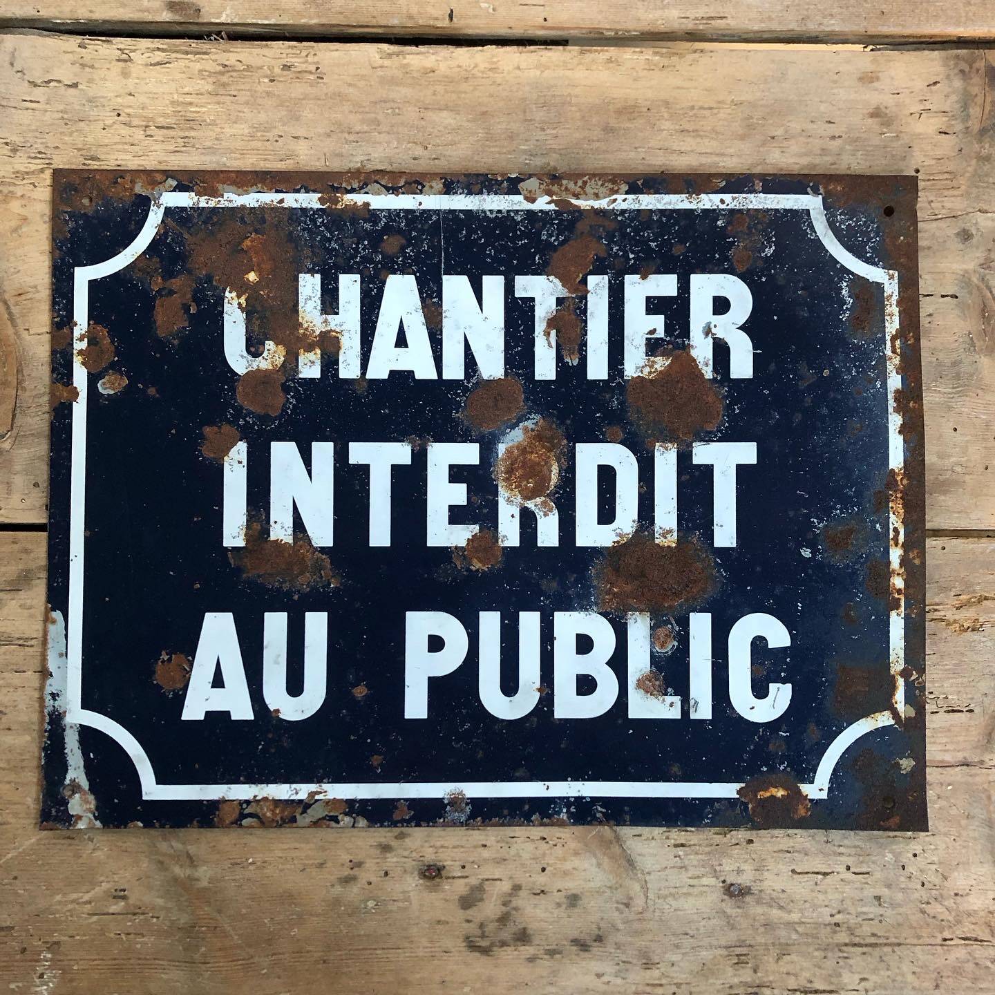 Enameled sign construction site prohibited