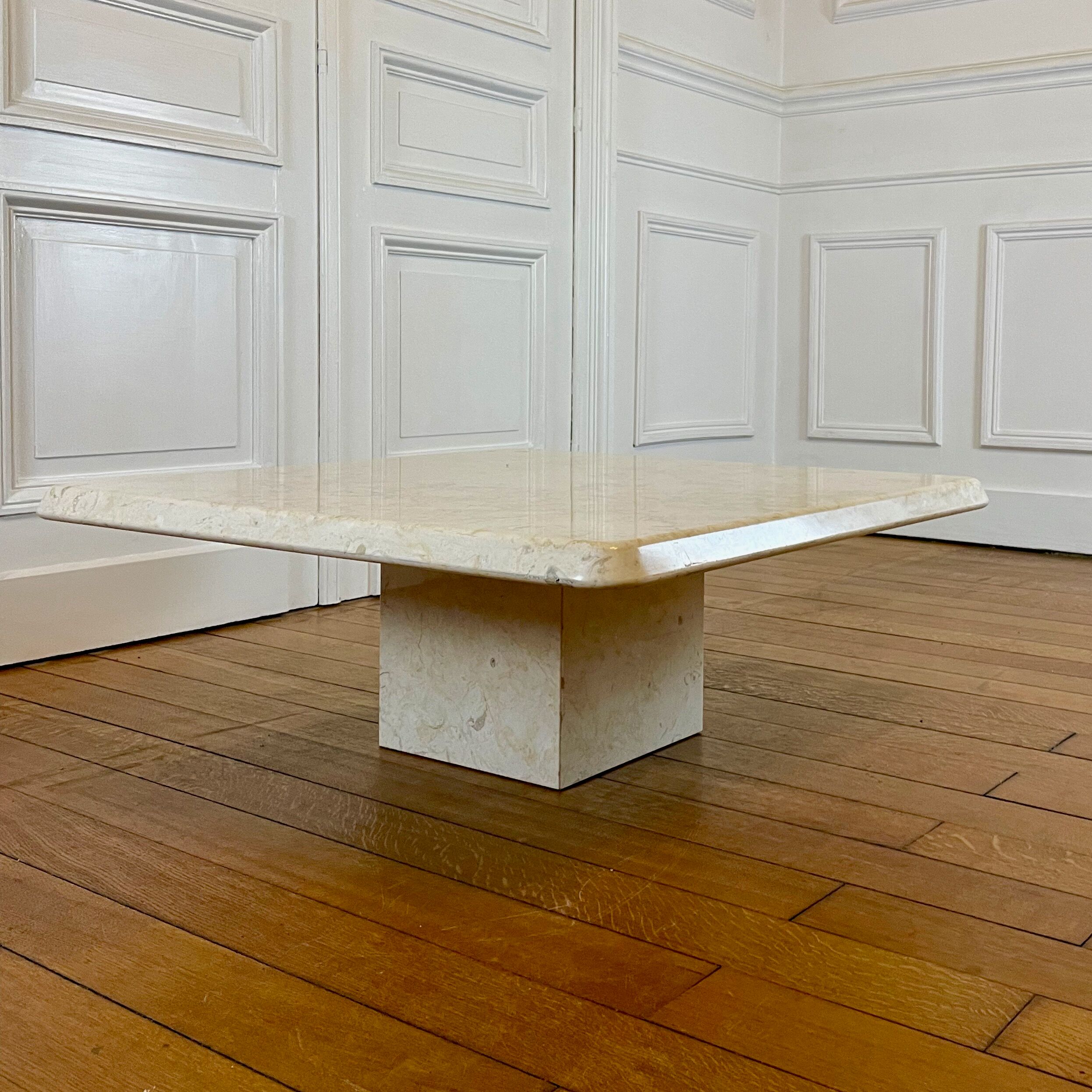 Minimalist marble coffee table