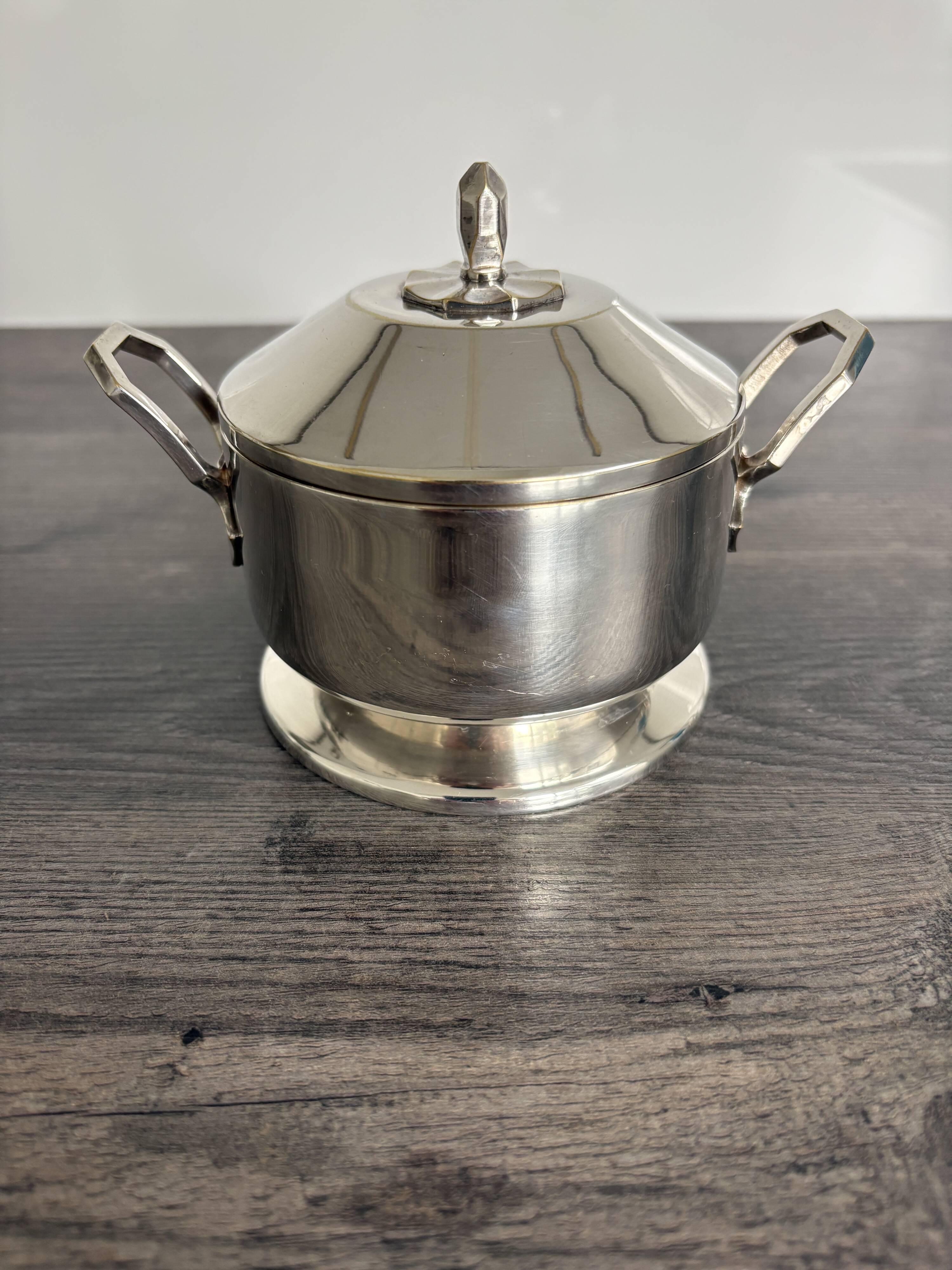 Antique silver-plated sugar bowl