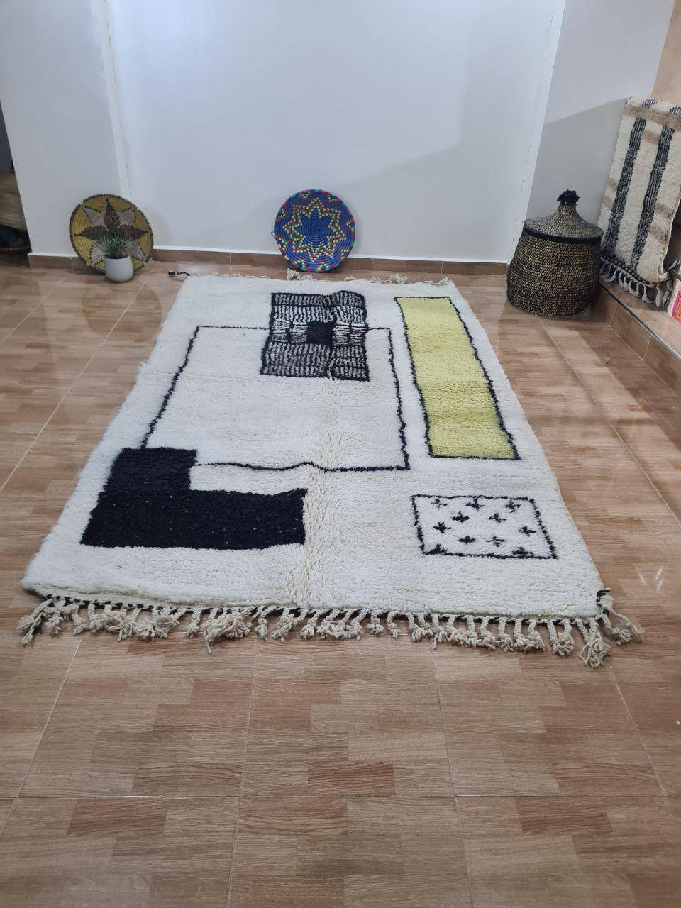 Handmade wool Berber rug 250x150 cm