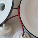 Duo of suspensions in green enamelled sheet metal