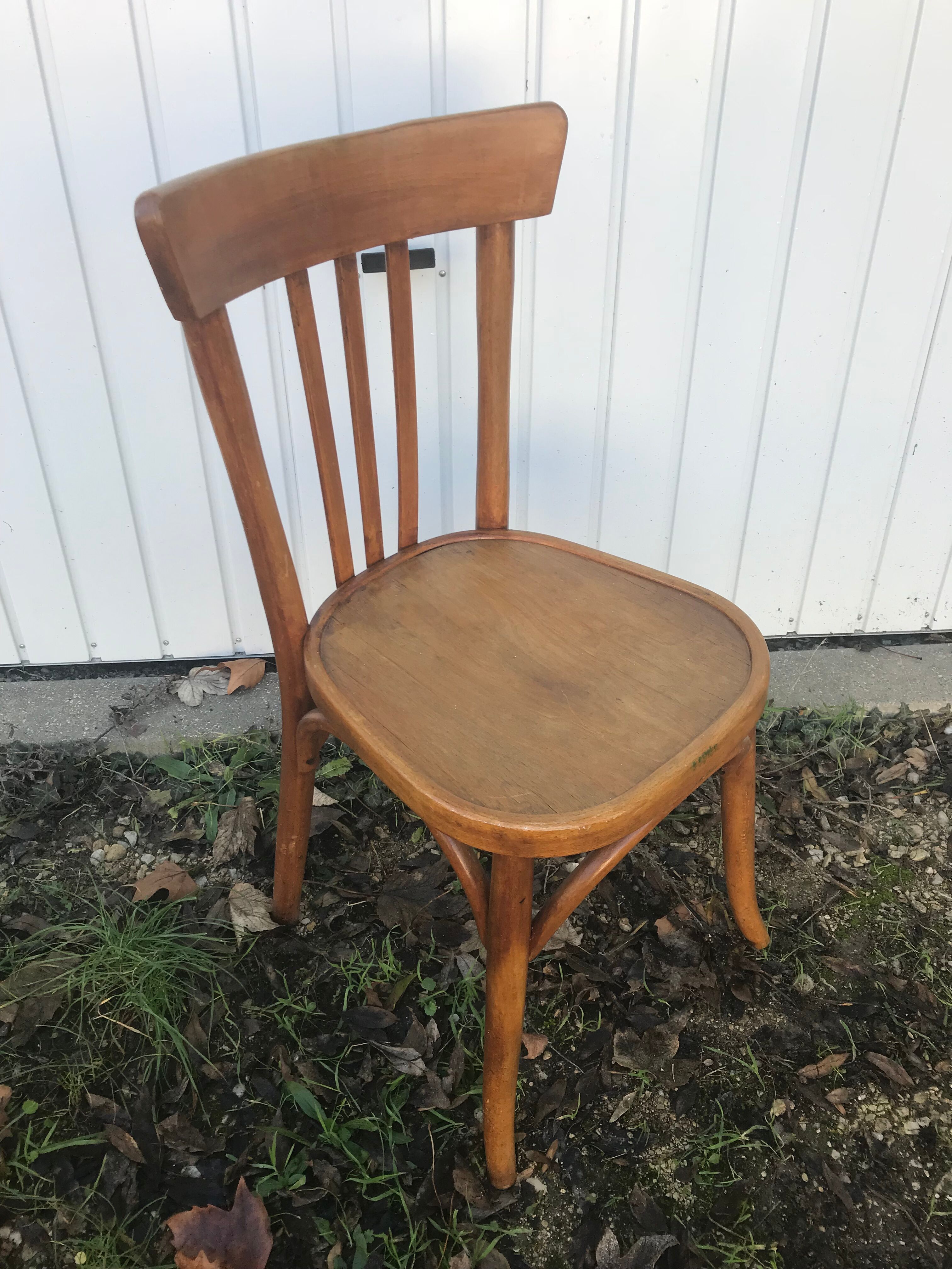 Pair of chairs bistro old vintage wood