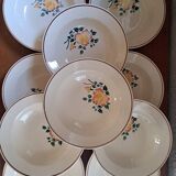 Set of 10 soup plates with Hbcm stencil