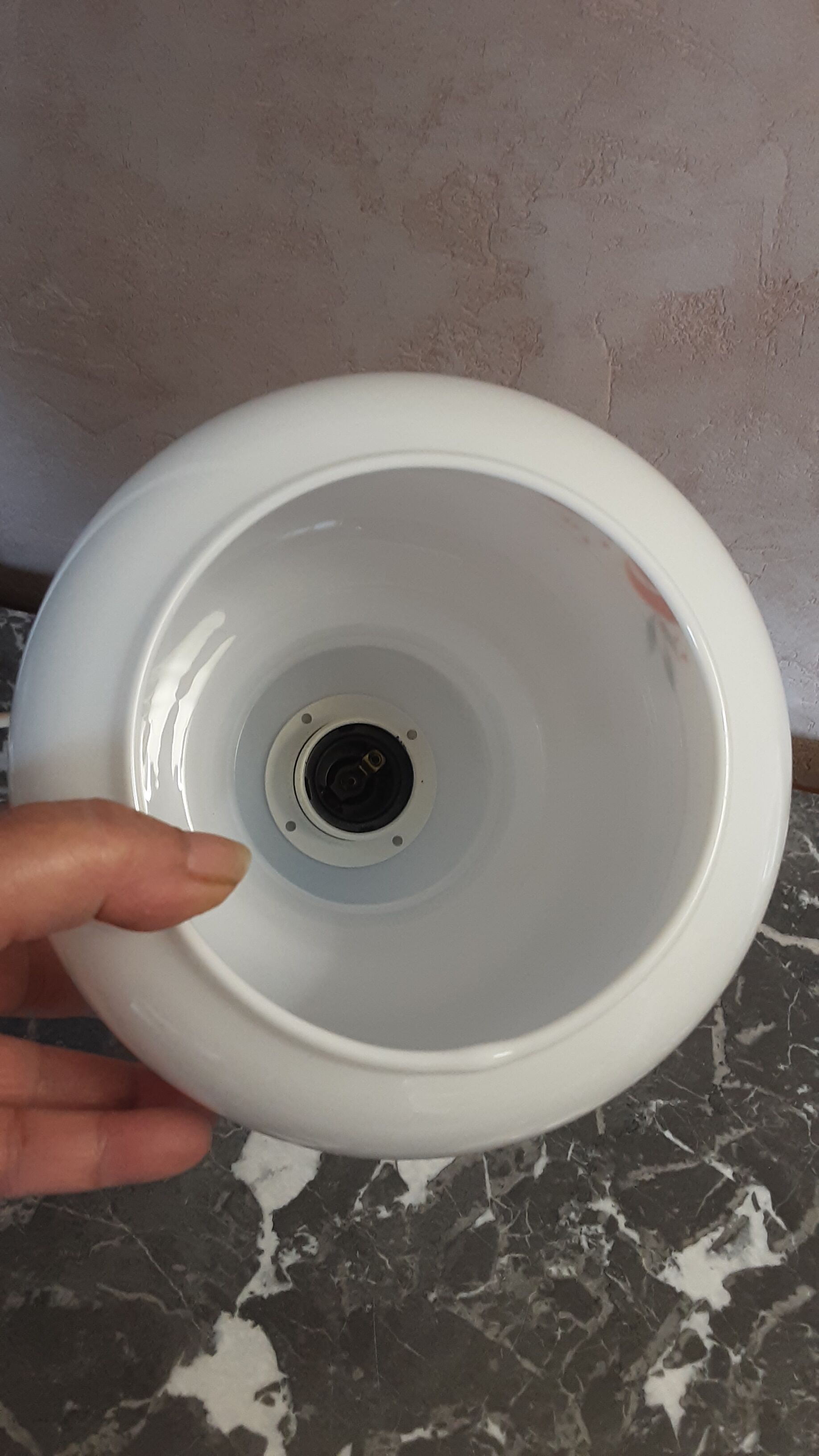 Suspension opalin glass - screen printing - 70s