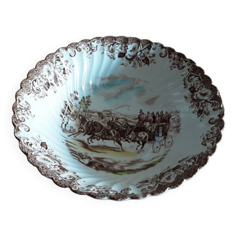 English porcelain salad bowl johnson brothers coaching scenes