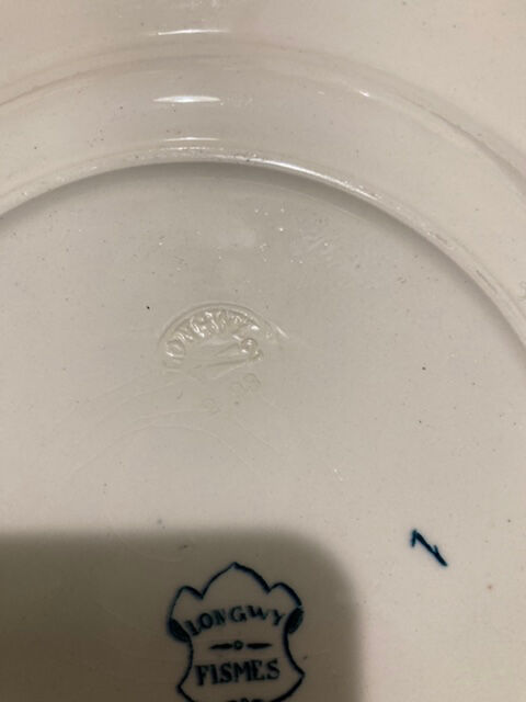 Set of earthenware plates of Longwy Fismes late nineteenth
