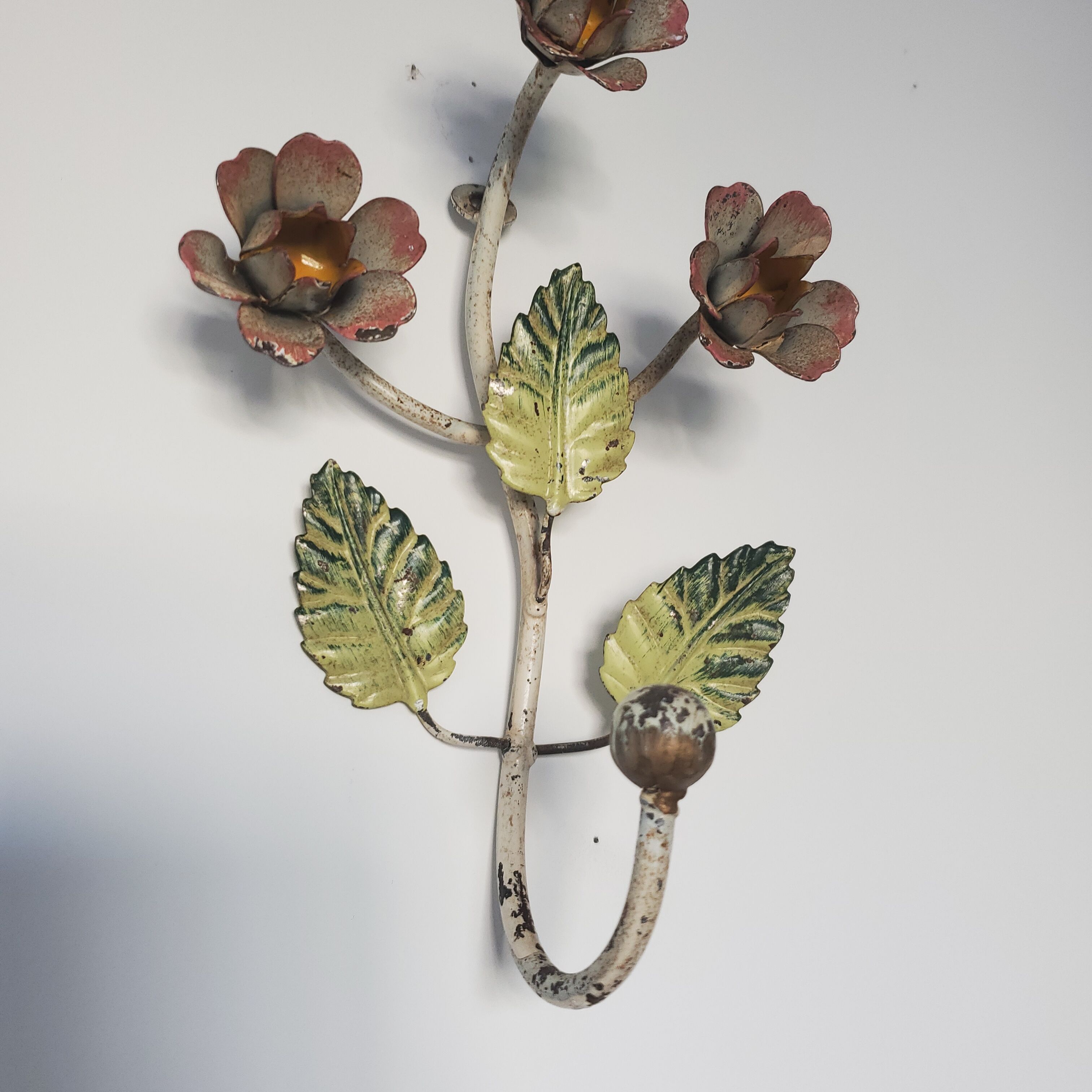 Antique metal floral hook
