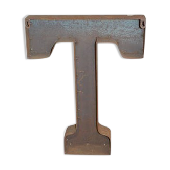Industrial letter "t" in iron