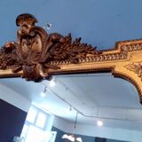 Large mirror XIX th in wood and gilded stucco Louis XVI style
