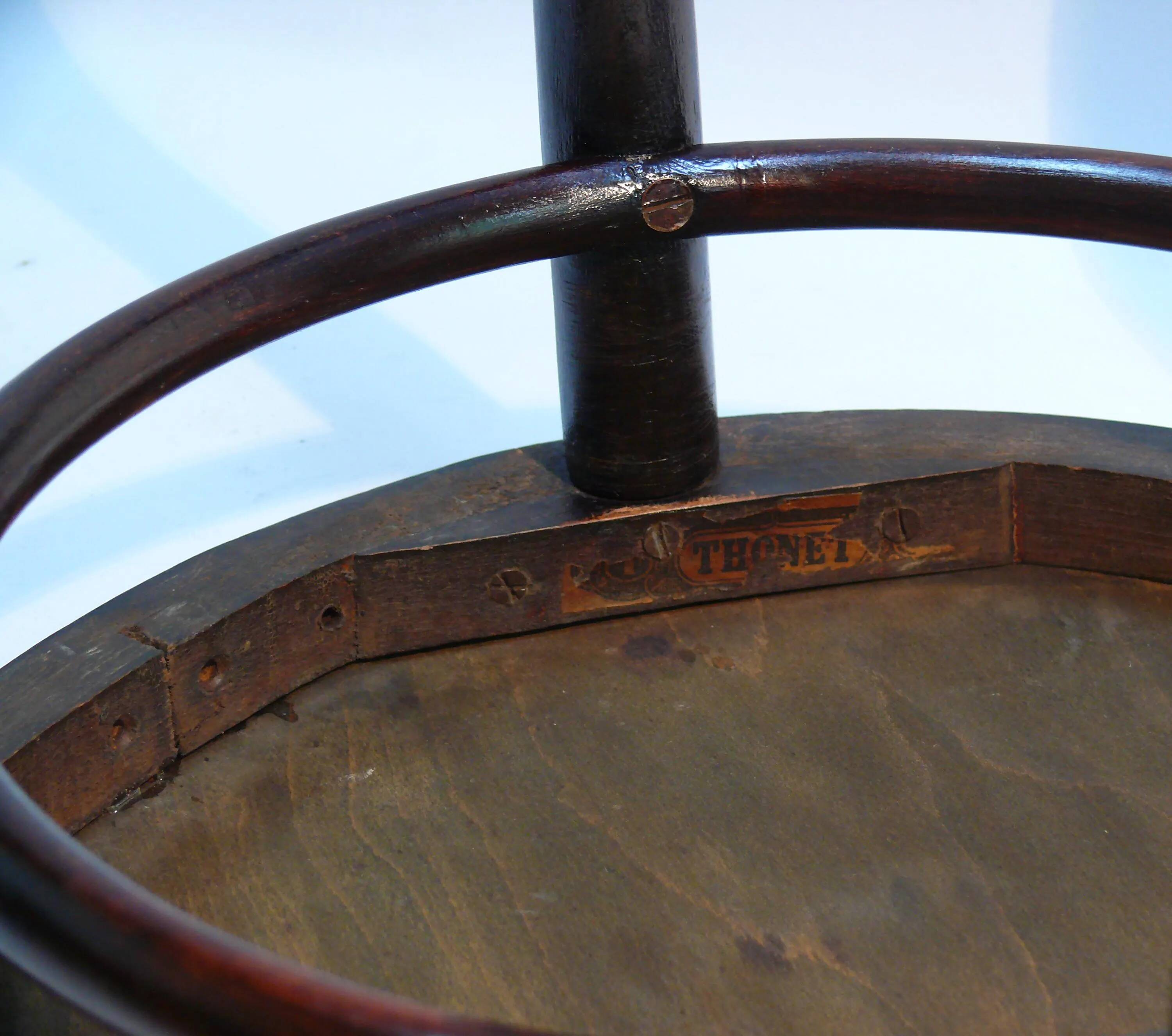 Original Thonet bentwood stool, first half of the 20th century - restored
