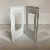 Pair of white metal bookends
