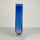 Blue glass vase in Sommerso Murano style, vintage