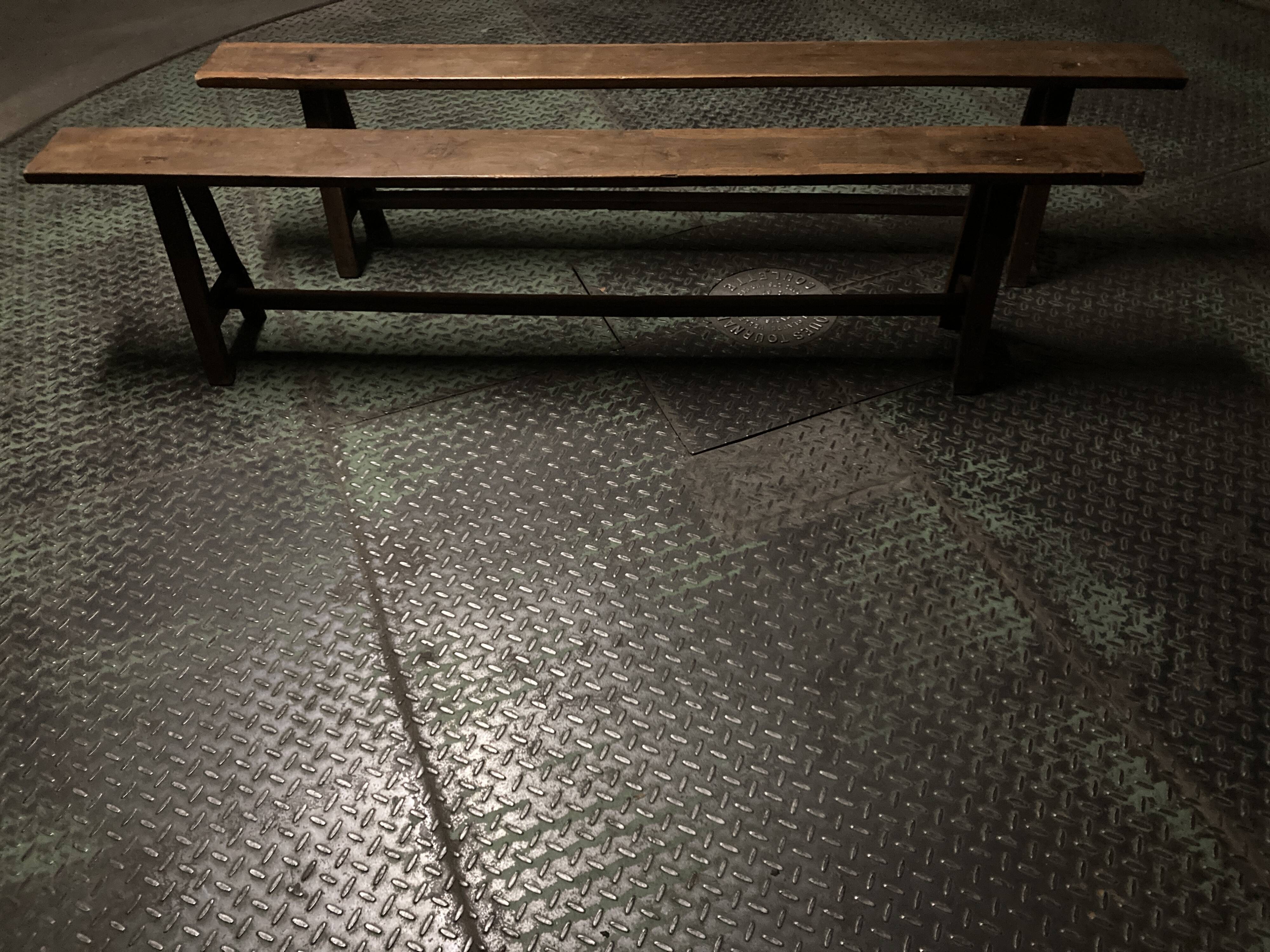 Paire de bancs de monastère Longueur 2m