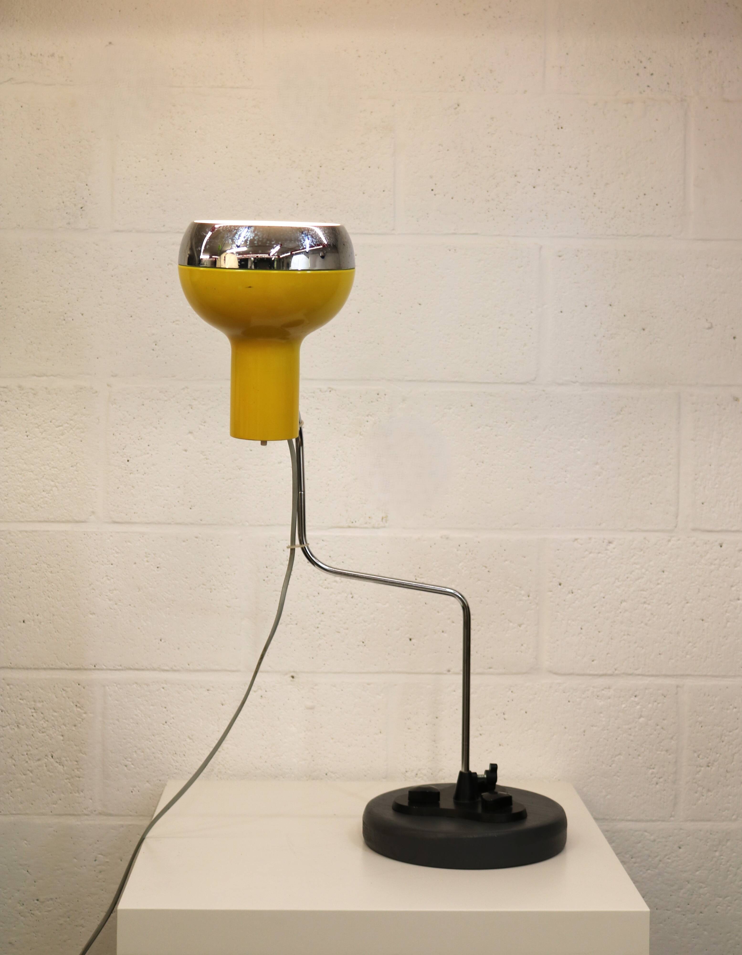 Vintage yellow table lamp by Josef Hůrka for Napako, Czechoslovakia 1970