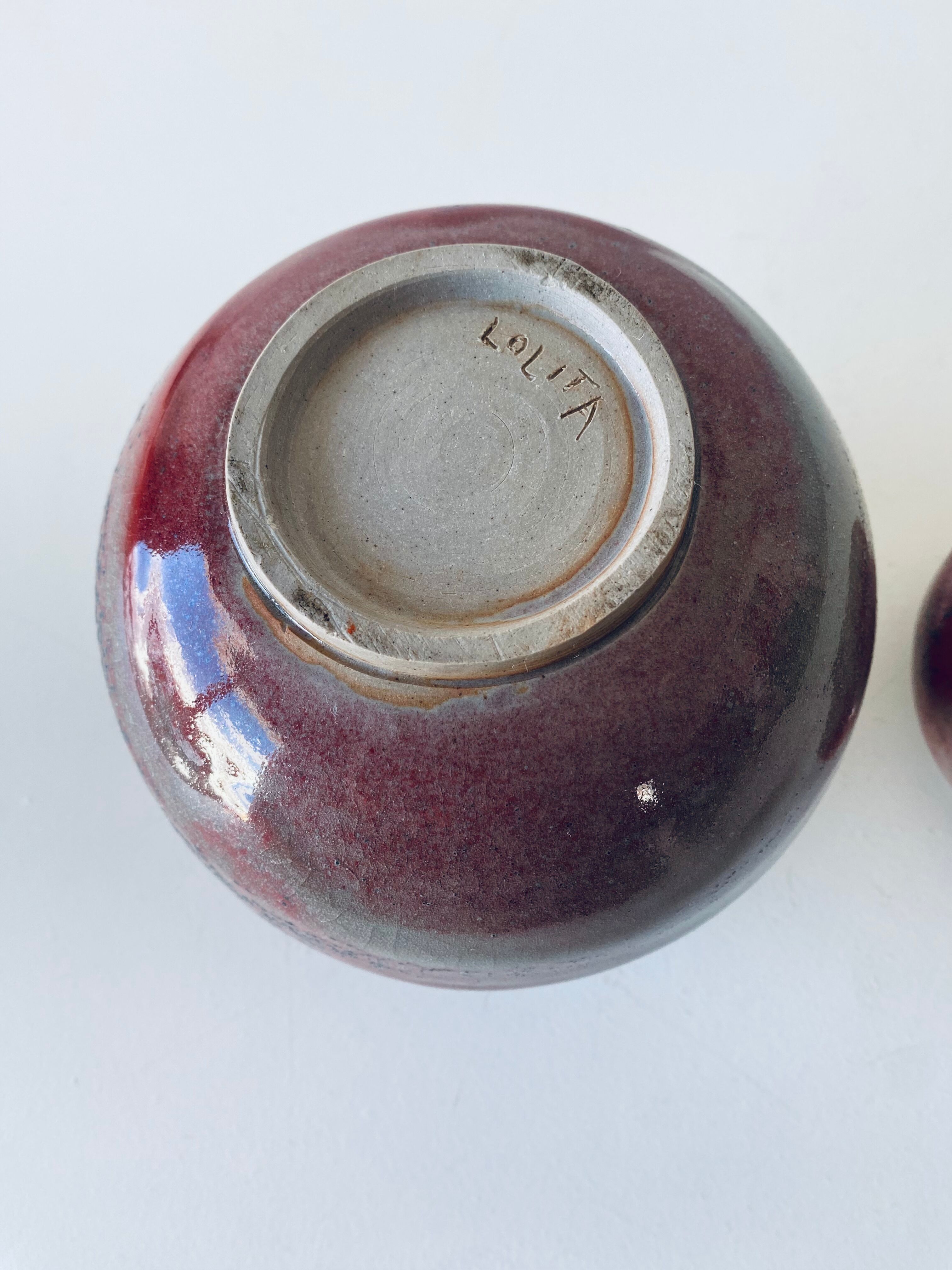 Ceramic candy box signed