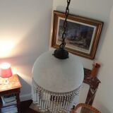 Vintage suspension in half shell speckled with pearls