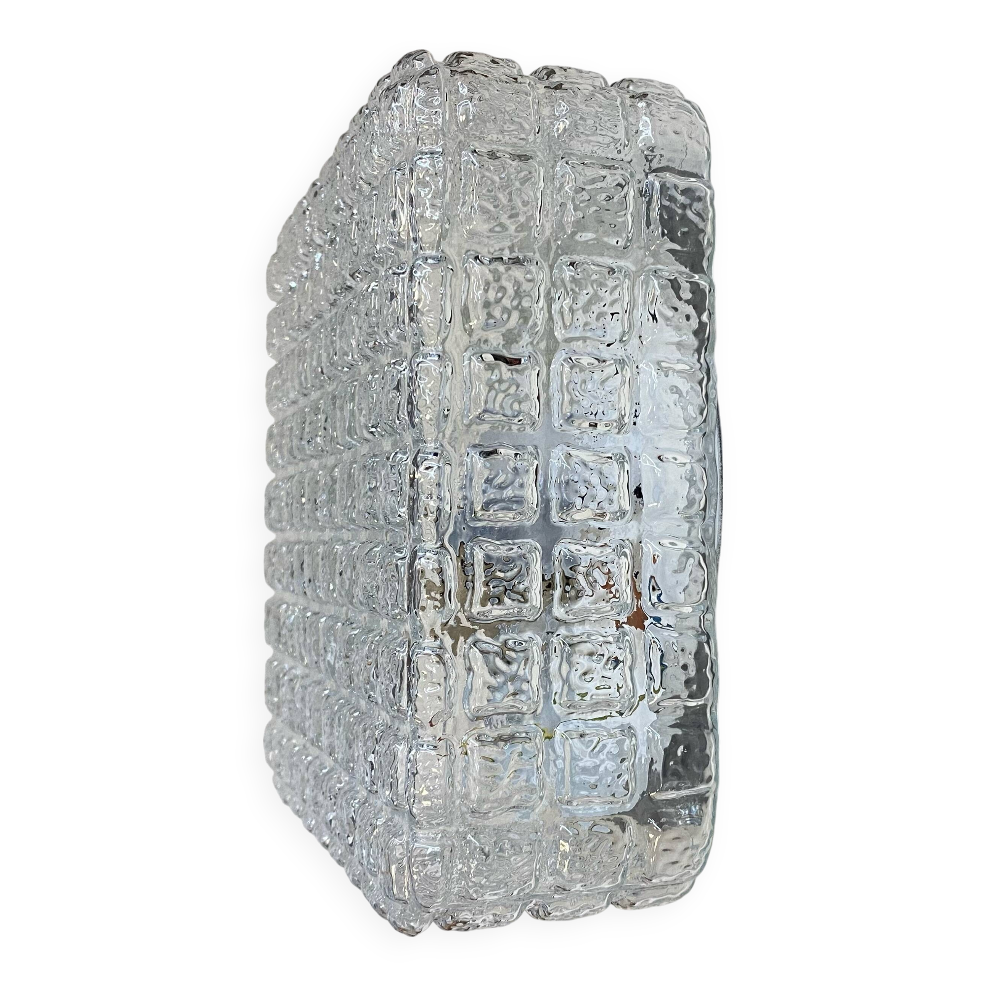 Square glass wall light ceiling lamp 1970 1980 seventies eighties