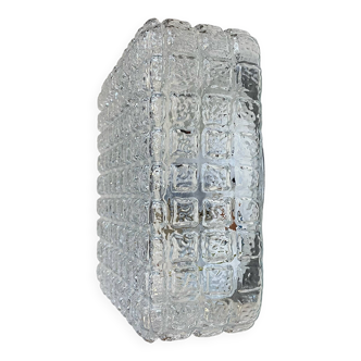 Square glass wall light ceiling lamp 1970 1980 seventies eighties