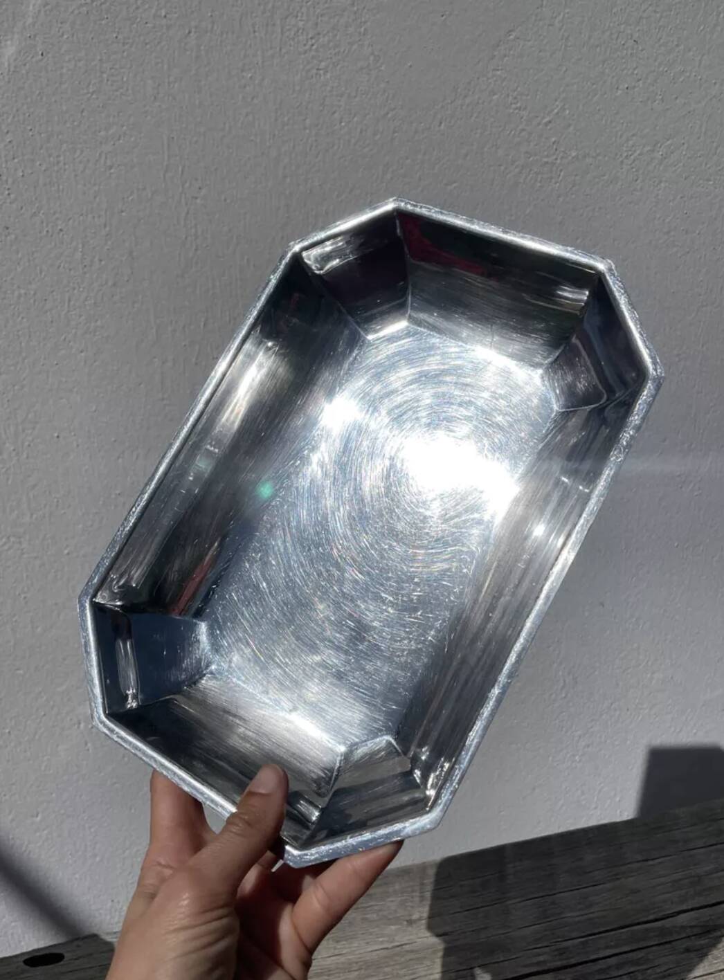 Plats rectangulaires en inox art déco
