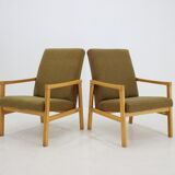 1960s Pair of Beech Armchairs, Czechoslovakia