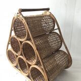 Vintage rattan bottle holder