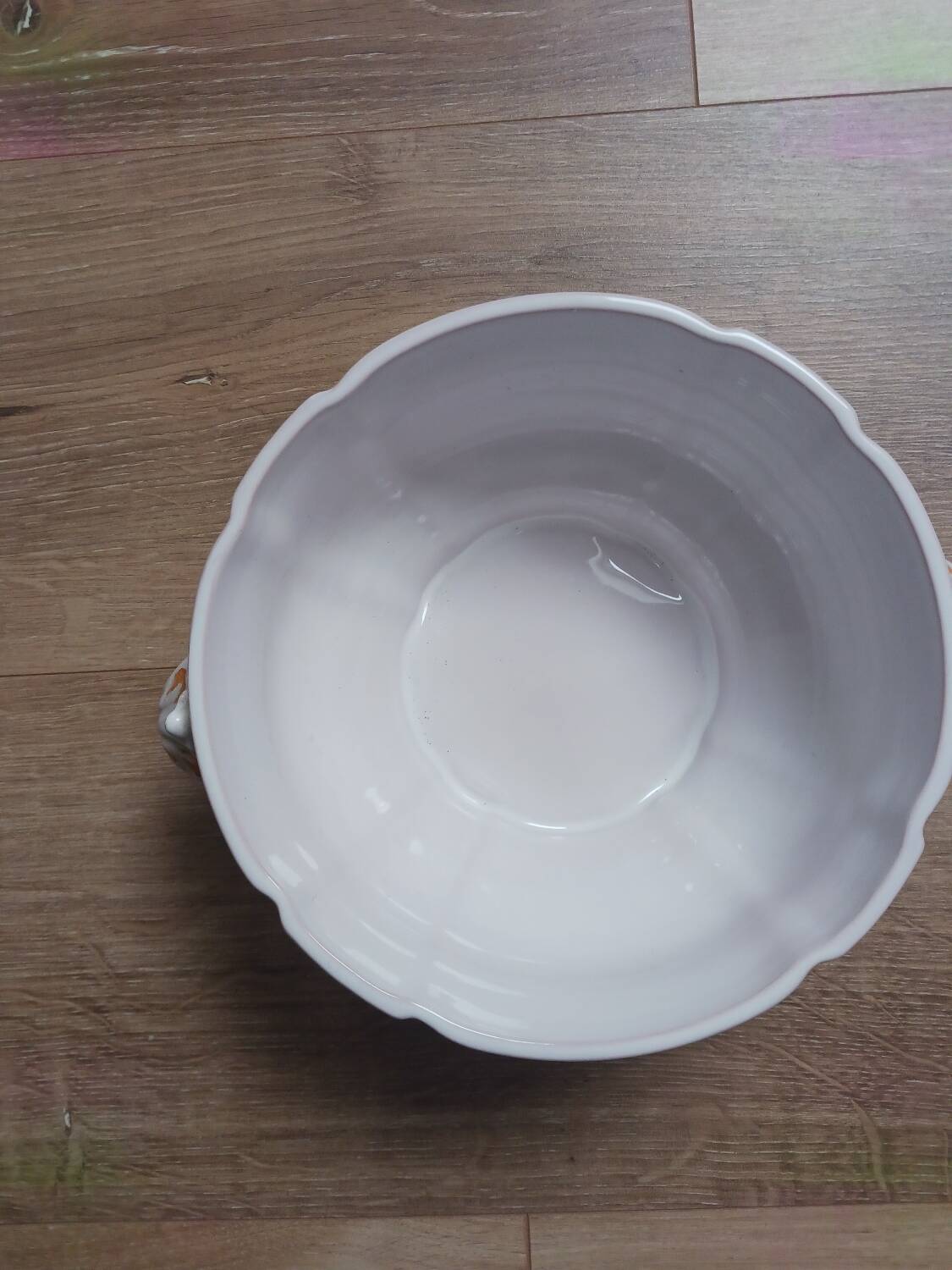 Hand-decorated ceramic soup tureen