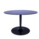 Round table in mirrored black glass, Italia1980s signed Calligaris