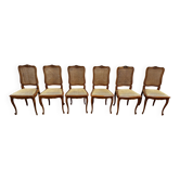 Suite de 6 chaises  style Louis XV - bois sculpté et canage 