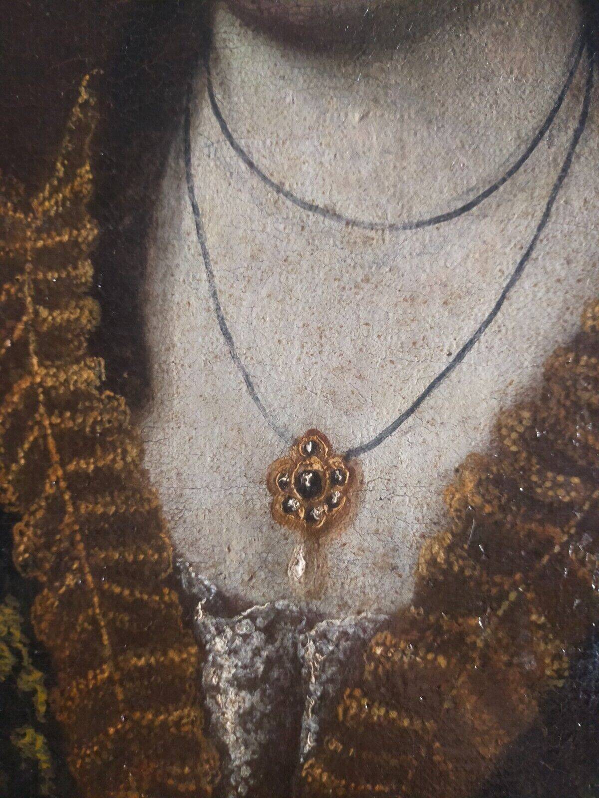 Ancient portrait painting of a noblewoman from the European school