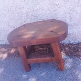 Brutalist wooden stool
