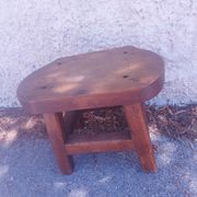 Brutalist wooden stool