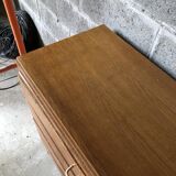 Vintage chest of drawers light oak compass feet