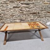 Ceramic and metal coffee table from the 60s Vallauris style