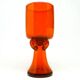 Modernism vase, orange glass, designed by J. Słuczan-Orkusz, Poland, 1970s