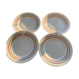 Set of 4 flat plates vintage Francoise model