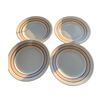 Set of 4 flat plates vintage Francoise model