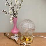 Vintage globe table lamp in molded glass