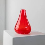 Vintage red Murano glass vase - Italy 1970s