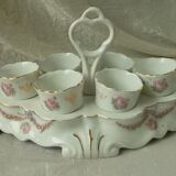 Porcelain shell service decorated garland of flowers