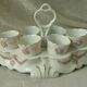 Porcelain shell service decorated garland of flowers