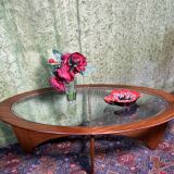 Table basse vintage rétro vintage ovale en teck par GPlan 1960