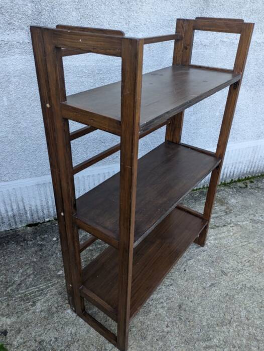 Etagère de bouquiniste, bibliothèque pliante en hêtre vernis