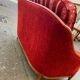 Louis XV 2-seater canapé B. Marly France 1950 solid wood burgundy velvet