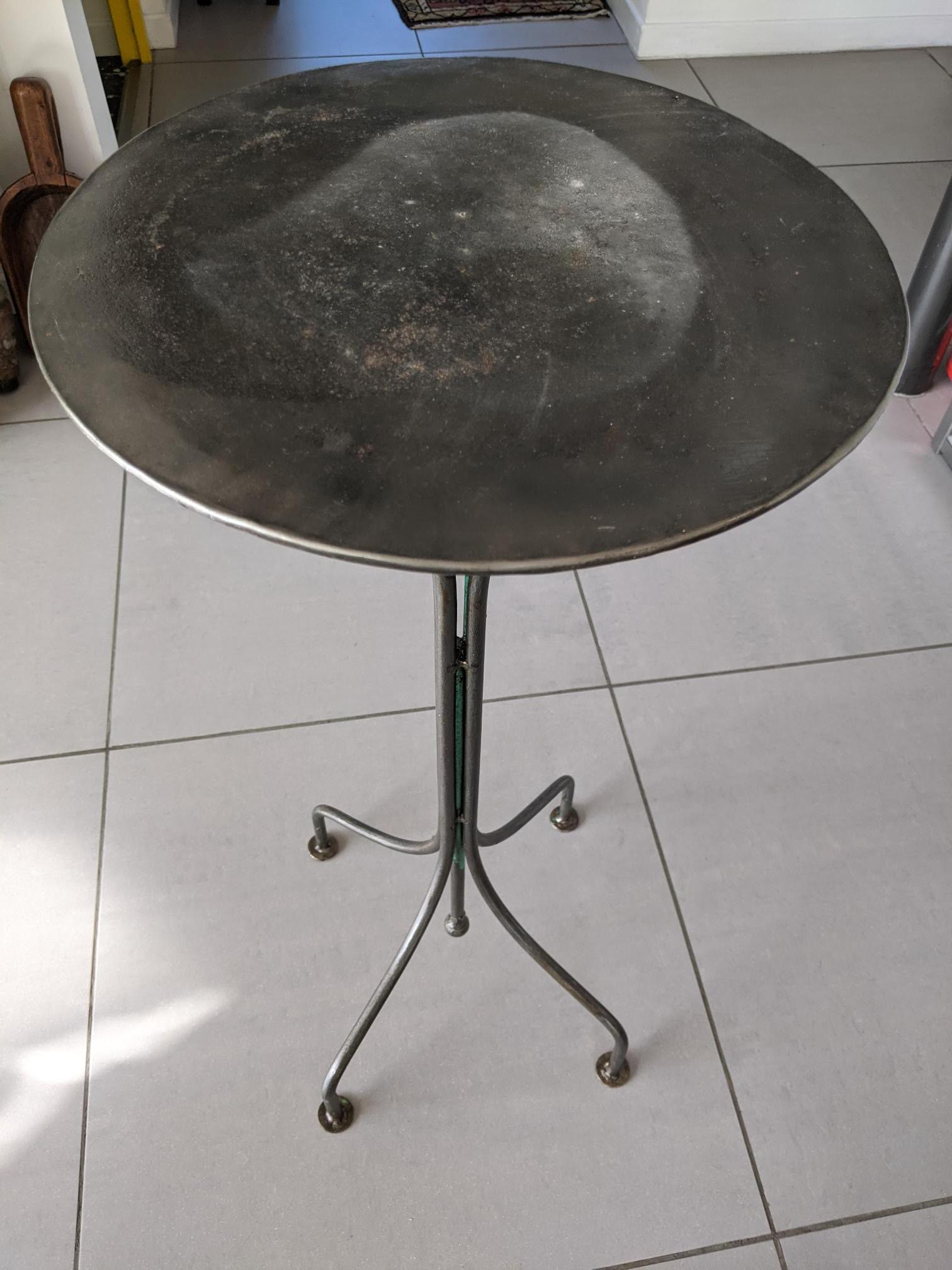 Vintage metal pedestal table