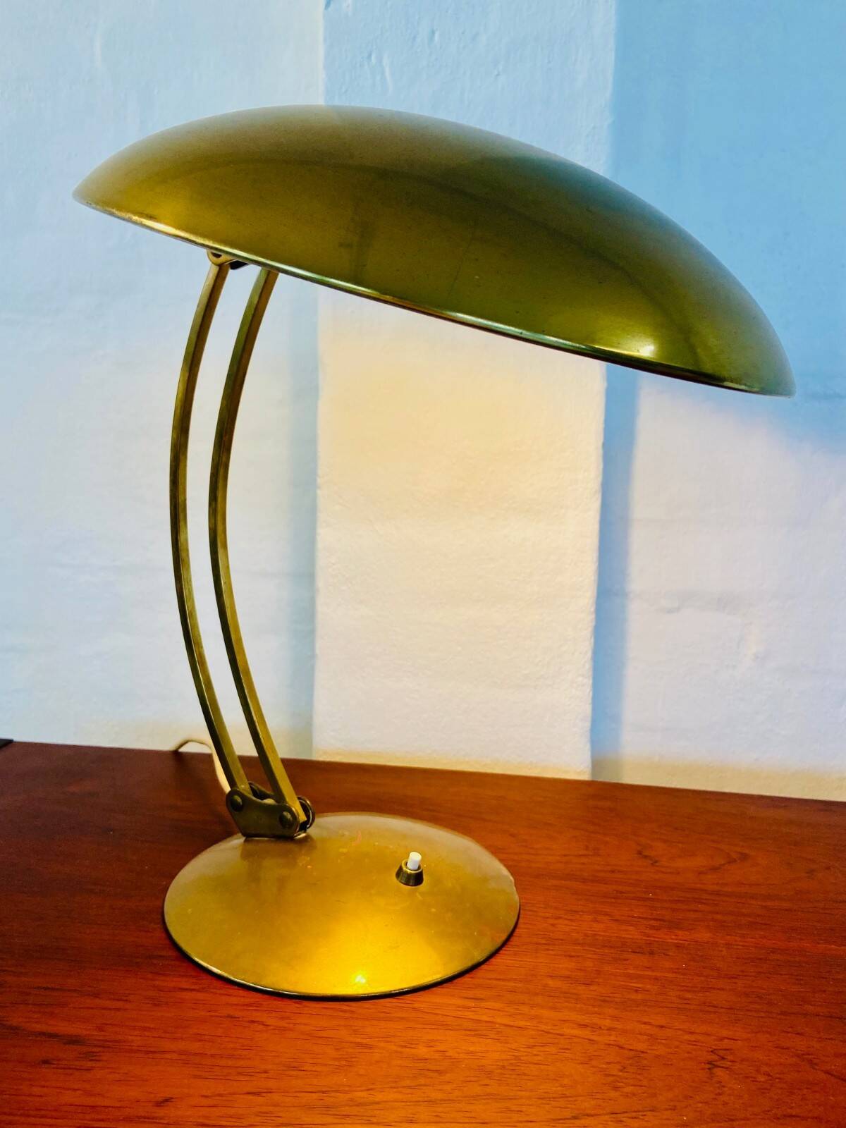 Vintage modernist Kaiser Dell brass lamp 1960s
