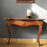 Wooden Console with Smoked Glass, 1950s
