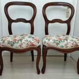 Paire de chaises Louis Philippe assisse tissu